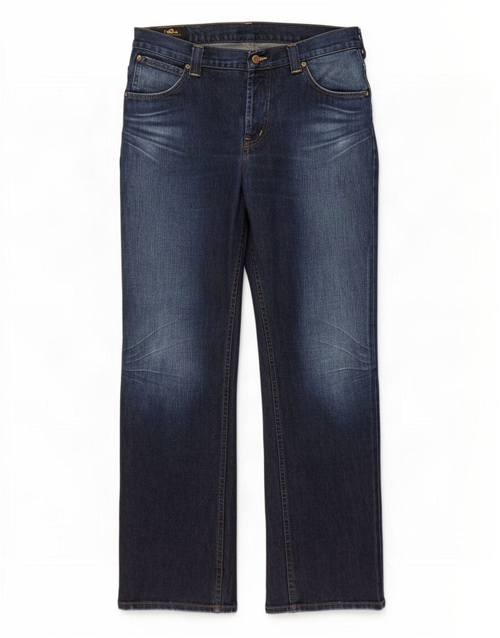 Lee Mens Roscoe Bootcut Jeans W34 L34 Blue Cotton