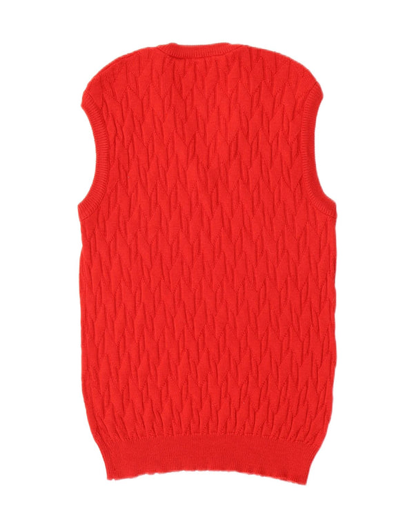 Vintage Mens Vest Tank Top Small Red Wool