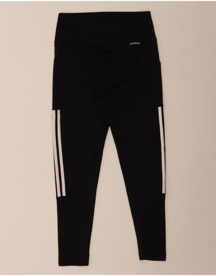 ADIDAS Womens Aeroready Leggings UK 12/14 Medium  Black Polyester