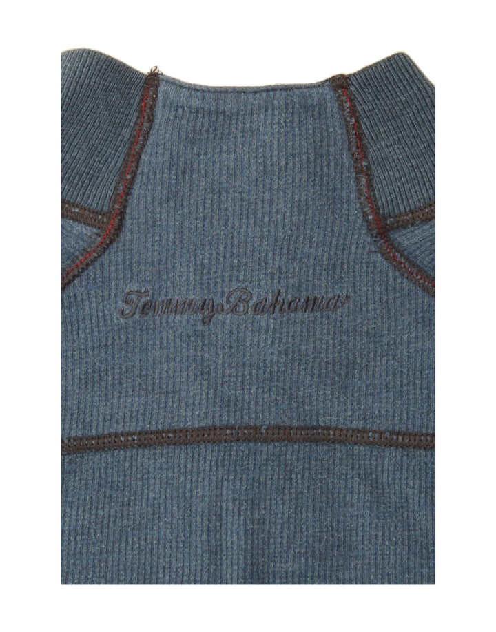 TOMMY BAHAMA Mens Reversible Zip Neck Jumper Sweater Medium Blue Vintage Tommy Bahama and Second-Hand Tommy Bahama from Messina Hembry 