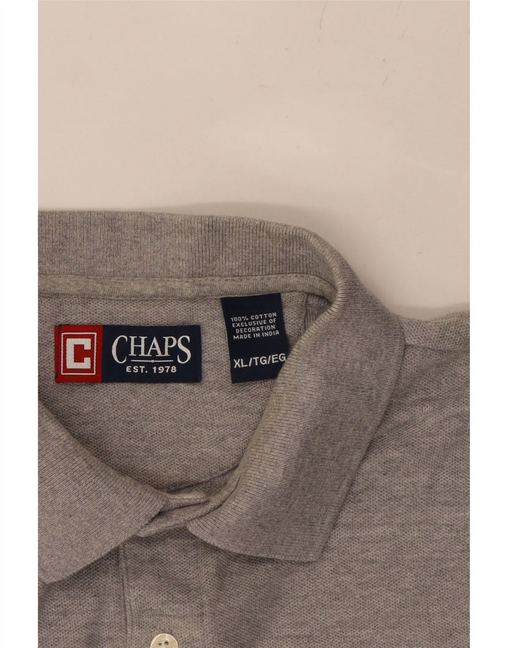 CHAPS Mens Polo Shirt XL Grey Cotton Vintage Chaps and Second-Hand Chaps from Messina Hembry 