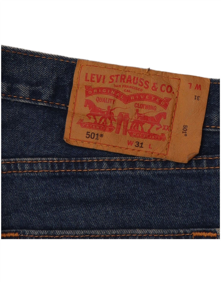 LEVI'S Mens 501 Denim Shorts W31 Medium Navy Blue Cotton
