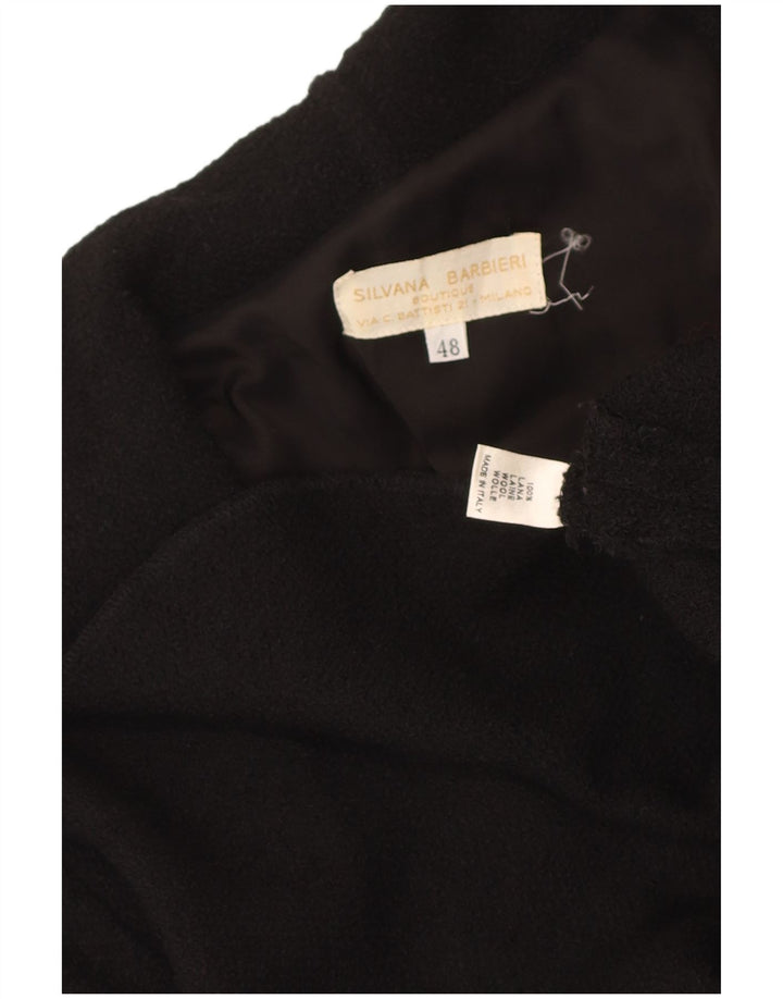 Vintage Womens Blazer Jacket IT 48 XL Black Wool