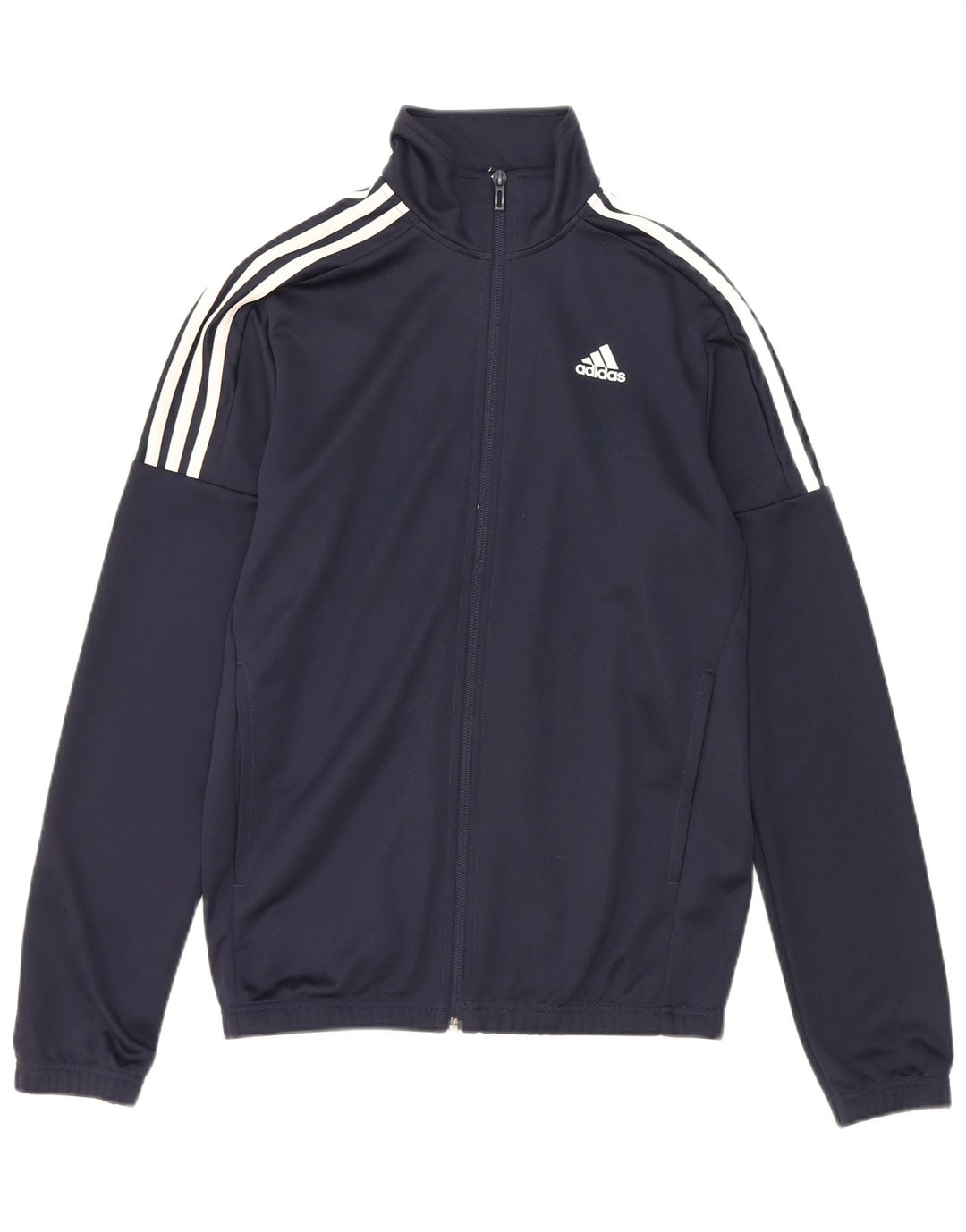 ADIDAS Mens Tracksuit Top Jacket Small Navy Blue Polyester