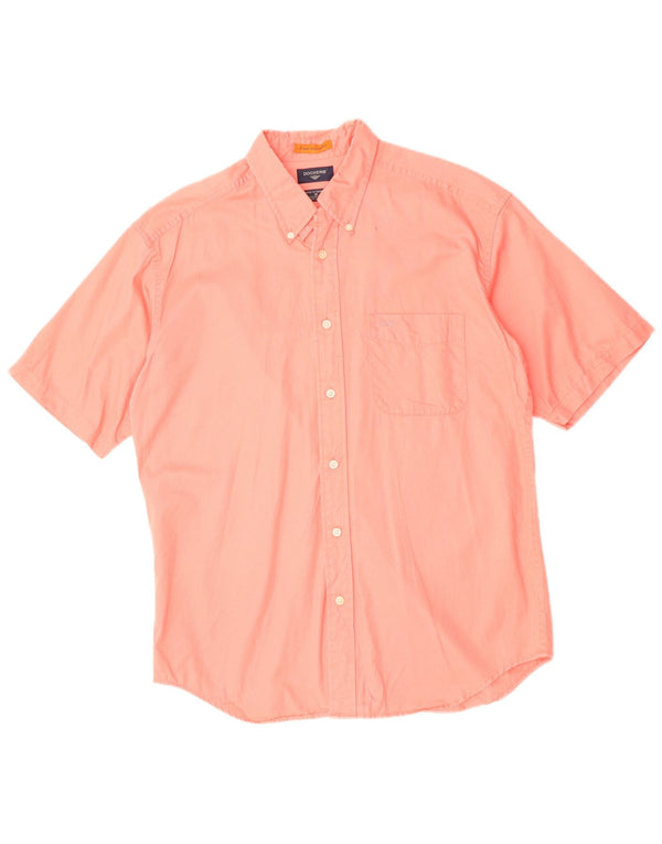Dockers Mens Short Sleeve Shirt Medium Pink Cotton