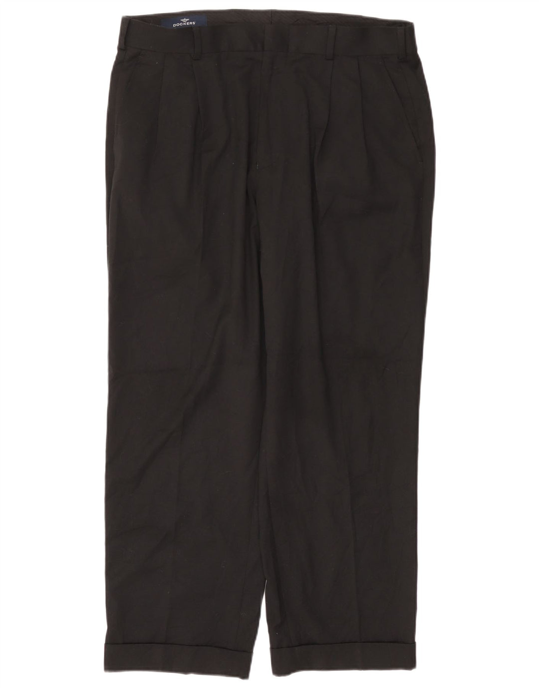 DOCKERS Mens Pegged Chino Trousers W36 L30 Black Polyester