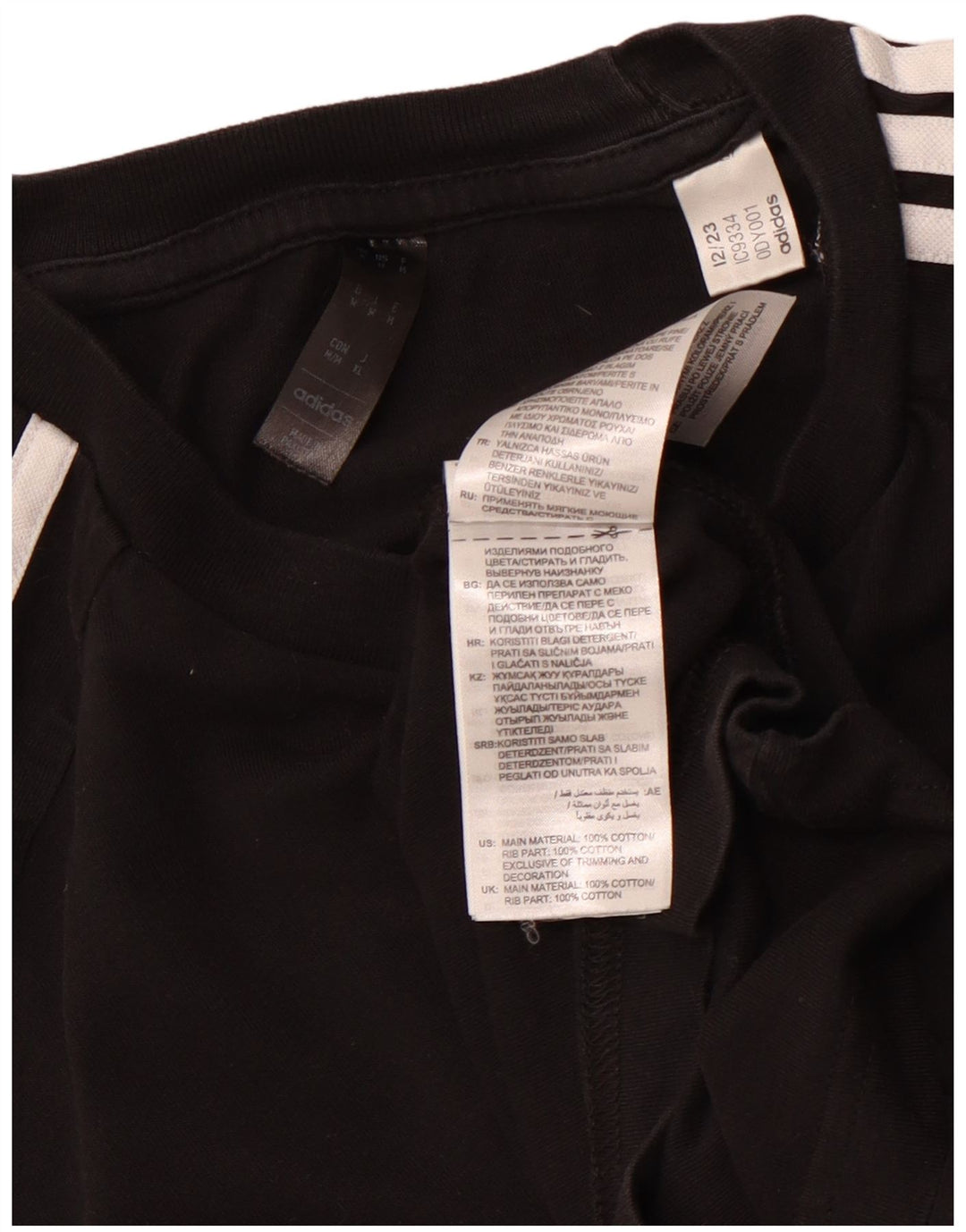 ADIDAS Mens T-Shirt Top Medium Black Cotton