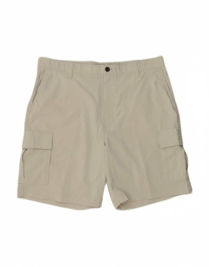 CHAPS Mens Regular Fit Cargo Shorts W36 Large Beige Polyester
