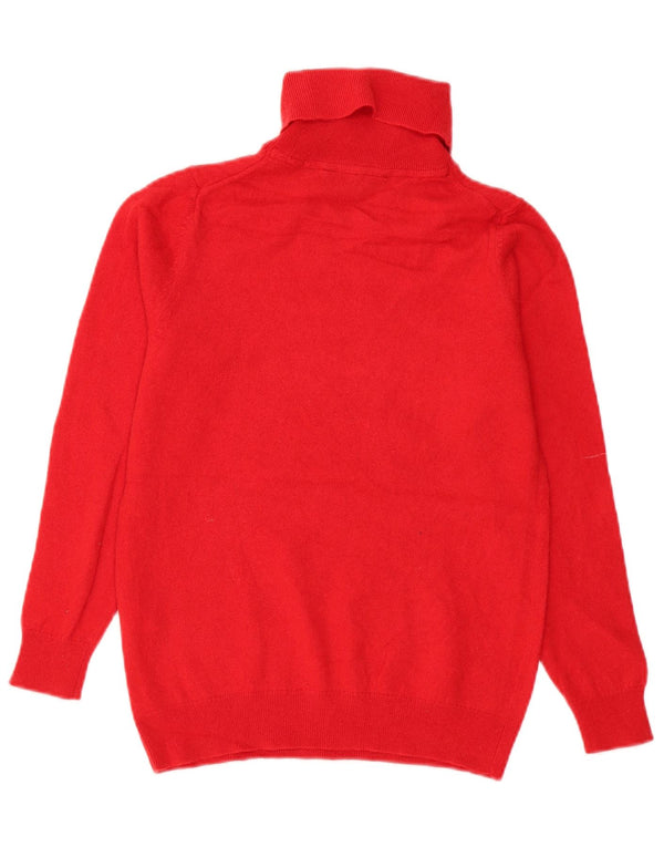 Crew Clothing Womens Roll Neck Jumper Sweater UK 12 Medium Red Merino Wool