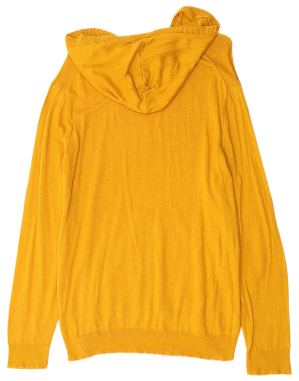 Zara Mens Hoodie Jumper Medium Yellow