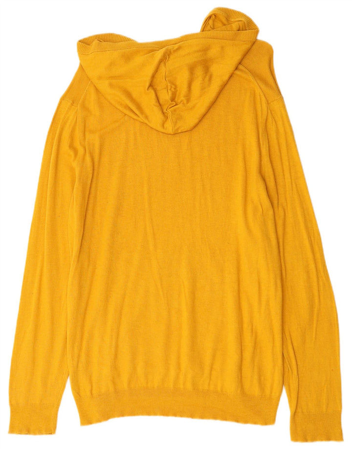 Zara Mens Hoodie Jumper Medium Yellow