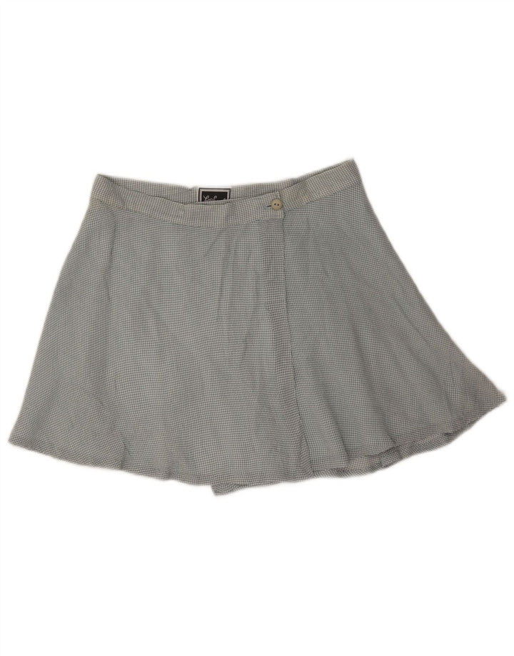 Luisa Spagnoli Womens Wrap Mini Skirt Medium W26  Blue Gingham