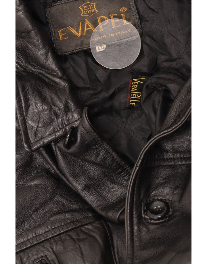 Vintage Mens Leather Jacket UK 44 2XL Black Leather