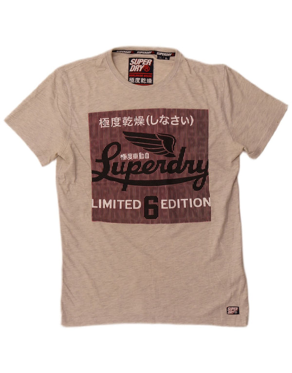 Superdry Mens Limited Edition Graphic T-Shirt Top Large Grey Cotton