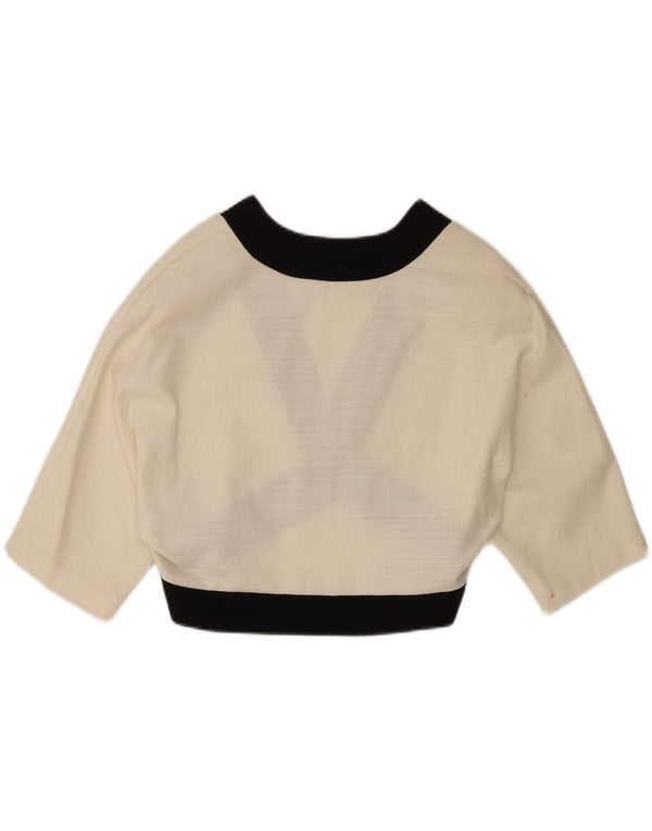 Vintage Womens Bolero Top EU 44 XL Off White Cotton