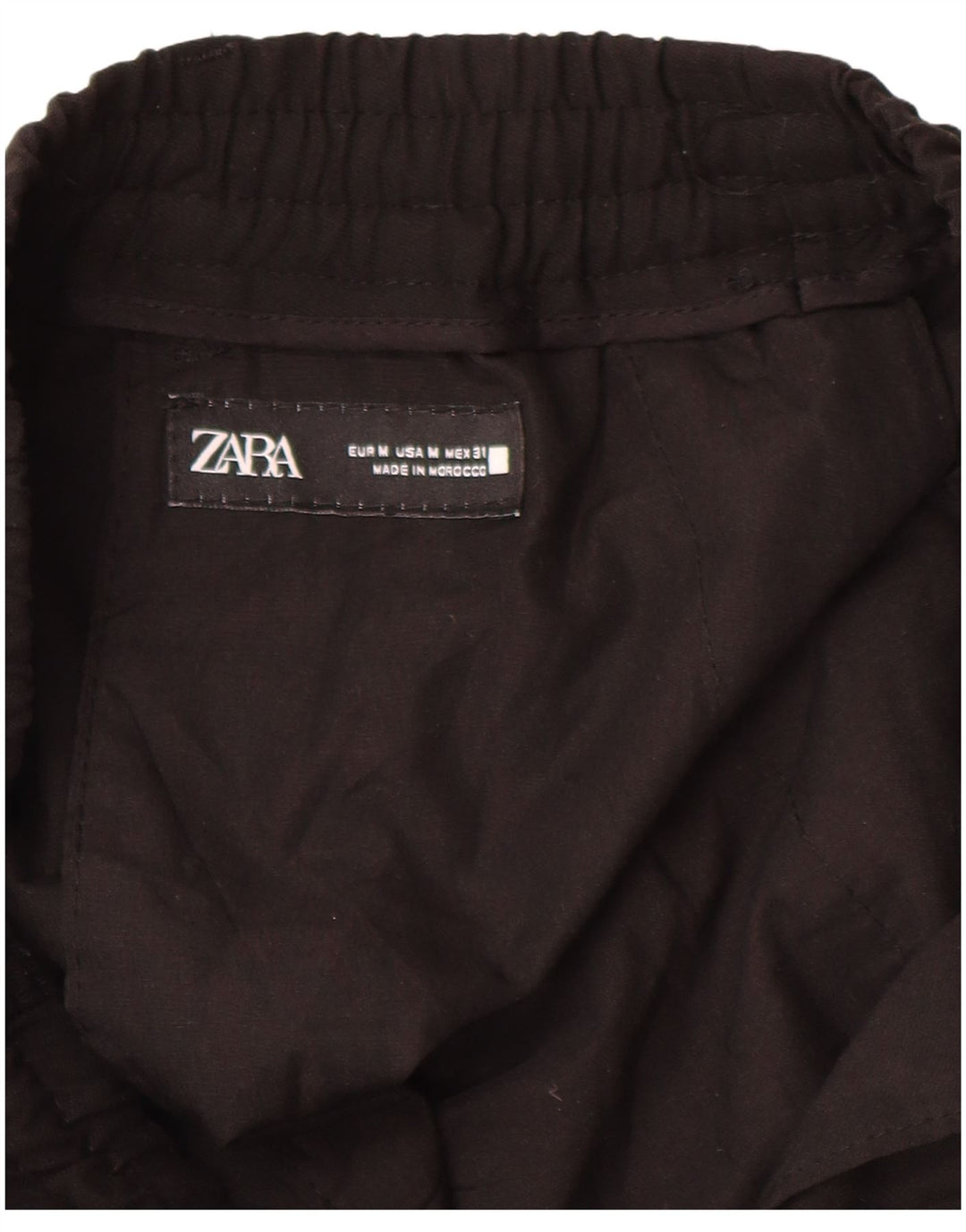 Zara Mens Cargo Tracksuit Trousers Medium Black Polyester