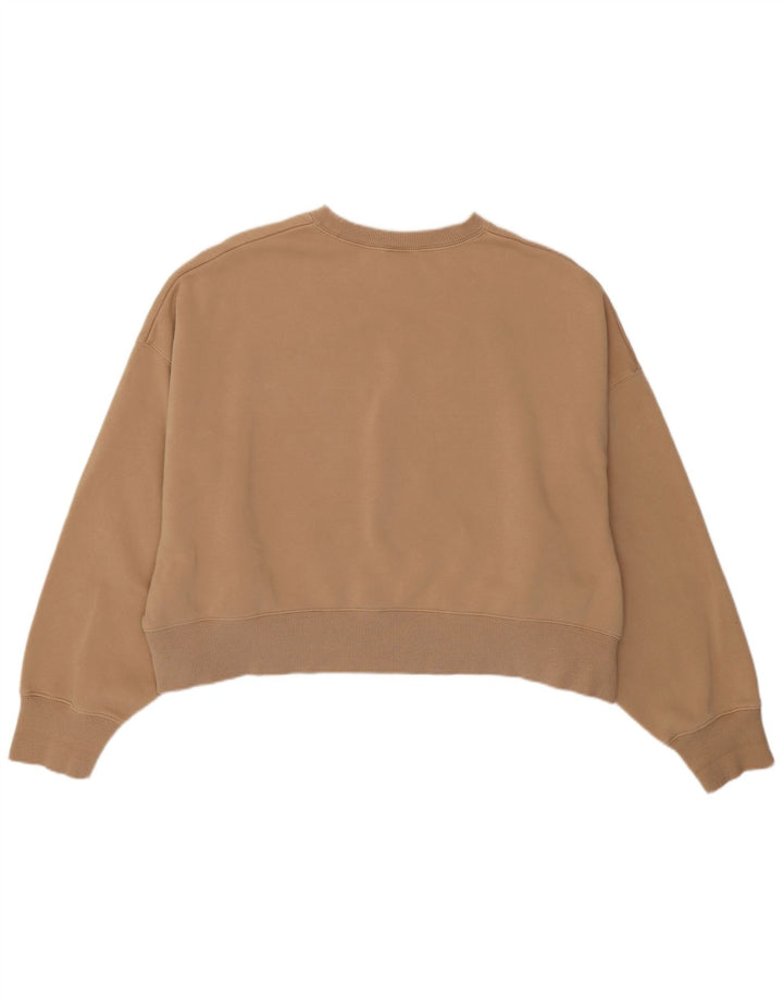 Nike Womens Oversized Sweatshirt Jumper UK 14 Medium Brown Cotton