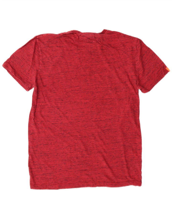 Superdry Mens T-Shirt Top Medium Red Flecked Cotton