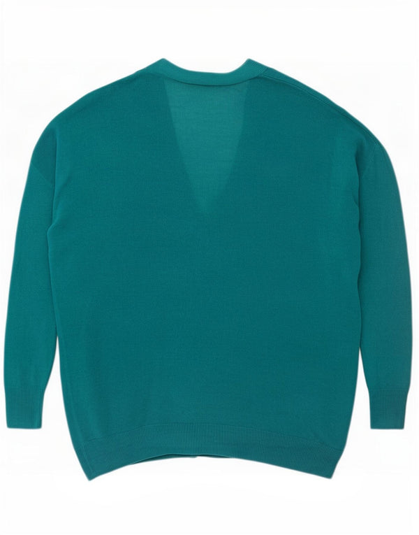 Zara Womens Oversized Cardigan Sweater UK 10 Small Blue Acrylic