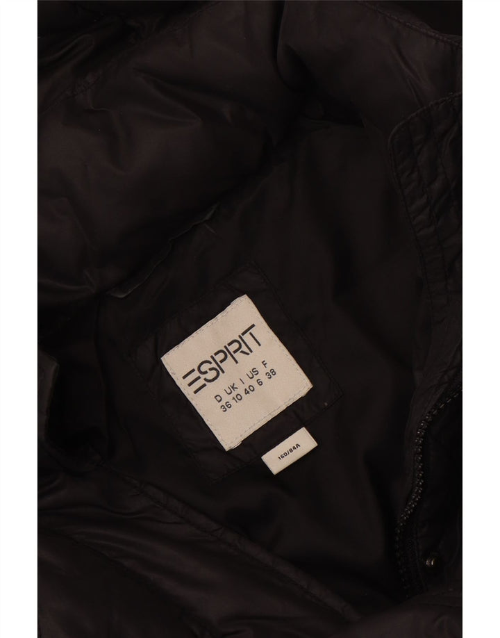 ESPRIT Womens Hooded Padded Jacket UK 10 Small Black