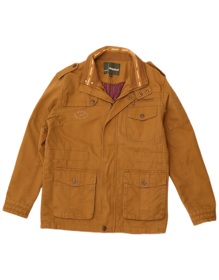 Jeep Rich Mens Military Jacket UK 42 XL Brown