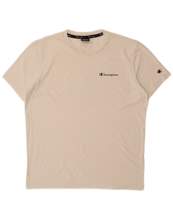 CHAMPION Mens T-Shirt Top Small Off White