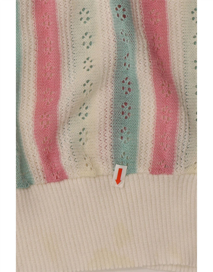 VINTAGE Womens Vest Tank Top UK 12 Medium Multicoloured Striped Vintage Vintage and Second-Hand Vintage from Messina Hembry 