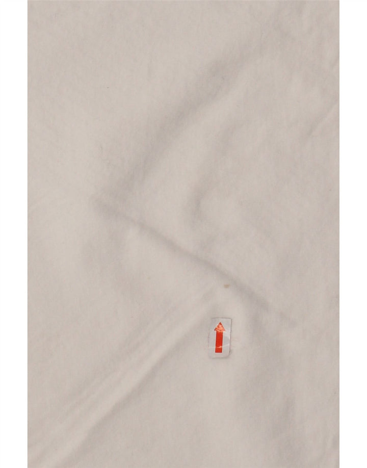 NIKE Womens T-Shirt Top UK 12 Medium White Cotton