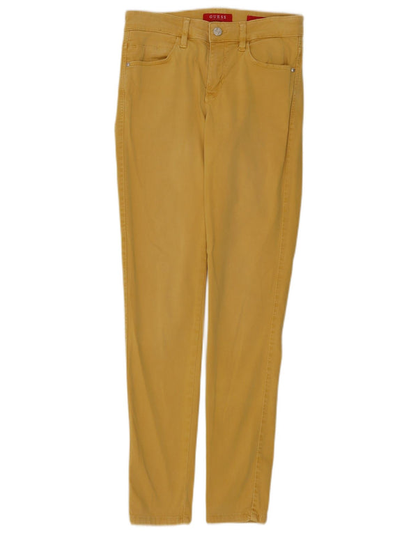 Guess Womens Skinny Jeans W26 L30 Yellow Cotton