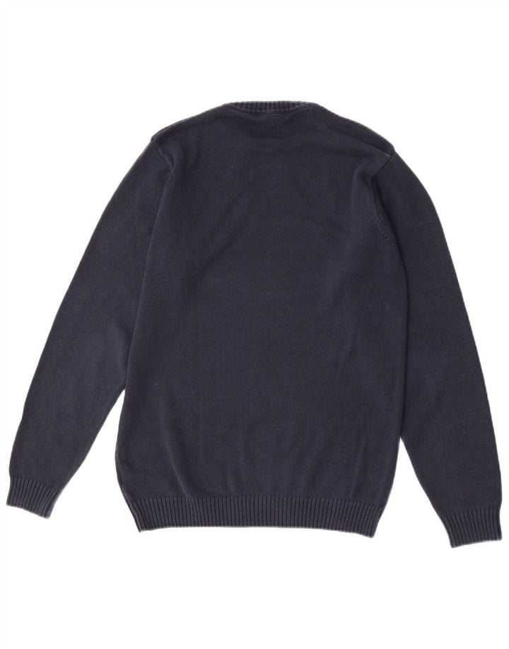 Gant Mens Crew Neck Jumper Sweater Medium Navy Blue Cotton