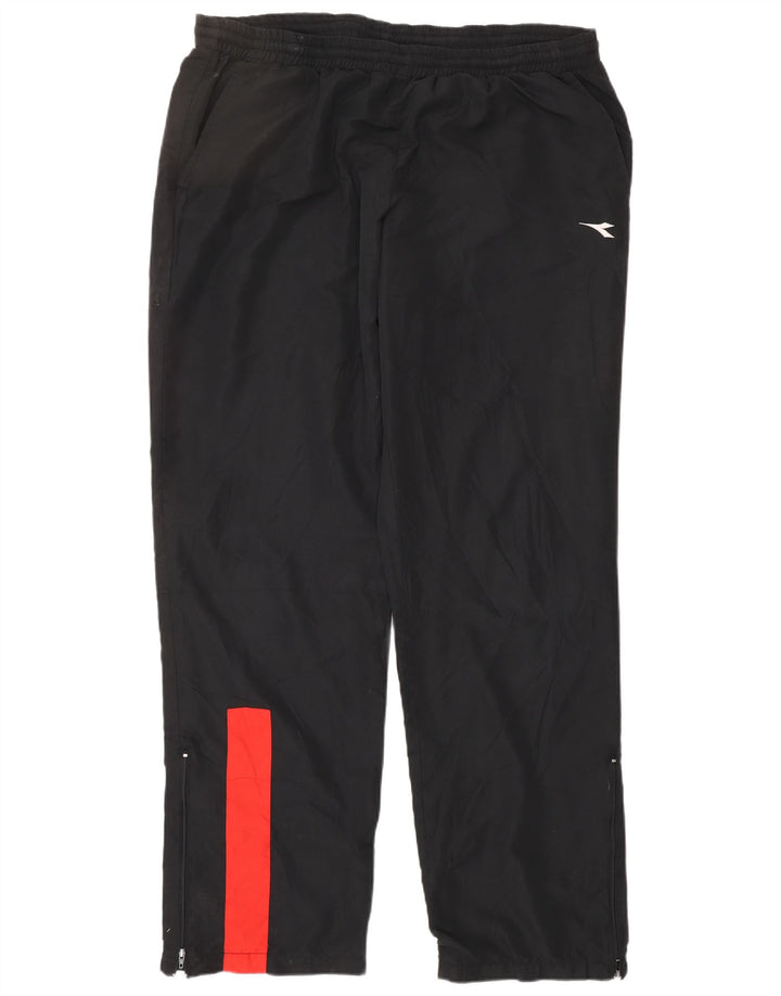 DIADORA Mens Tracksuit Trousers XL  Black Colourblock Polyester