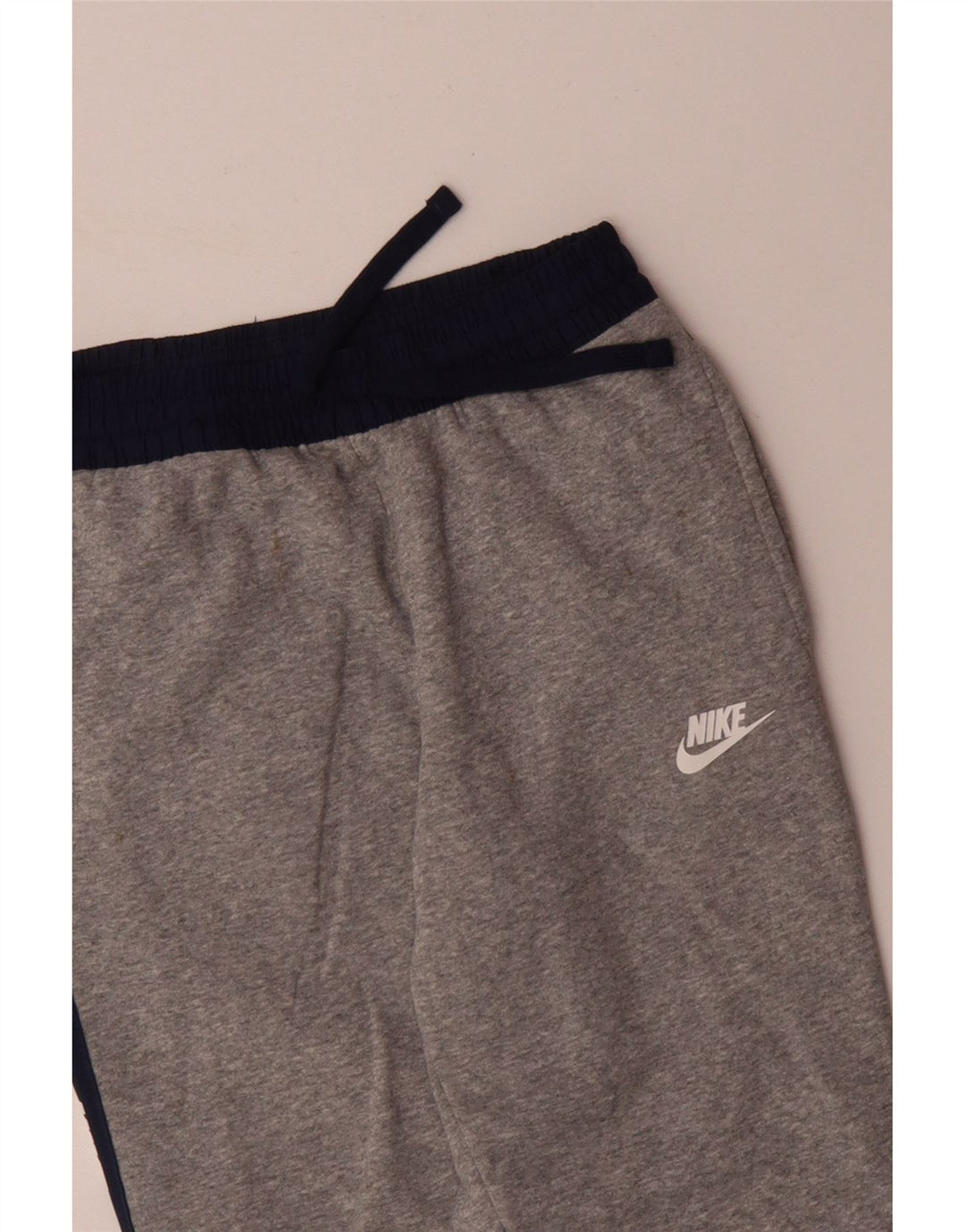 NIKE Boys Tracksuit Trousers Joggers 12-13 Years Large Grey Colourblock