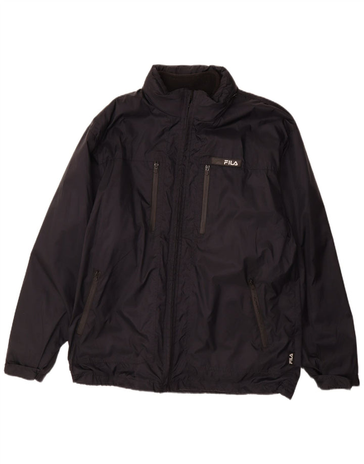 FILA Mens Windbreaker Jacket UK 44 2XL Navy Blue Polyamide
