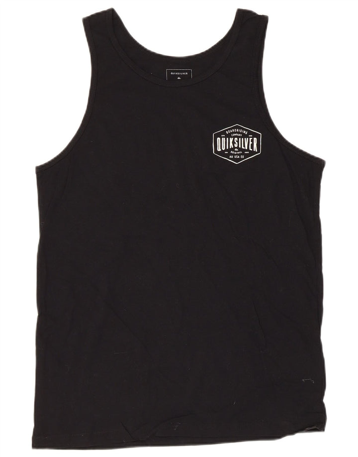 Quiksilver Mens Graphic Vest Top Small Black Cotton