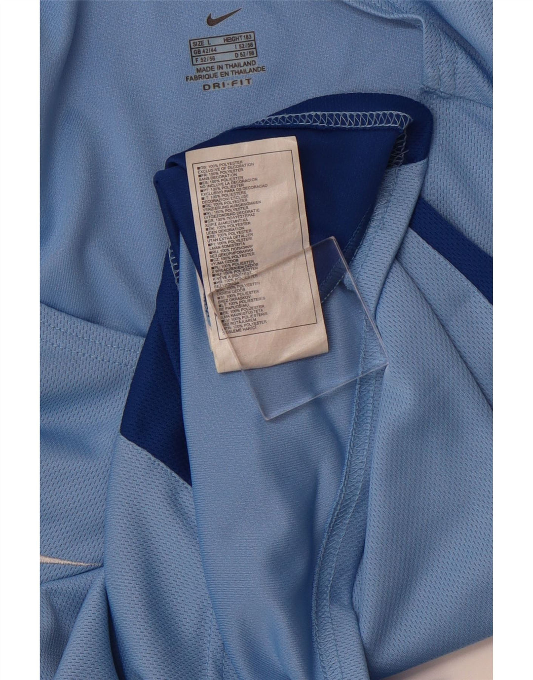 NIKE Mens Dri Fit Vest Top UK 42/44 Large Blue Colourblock Polyester