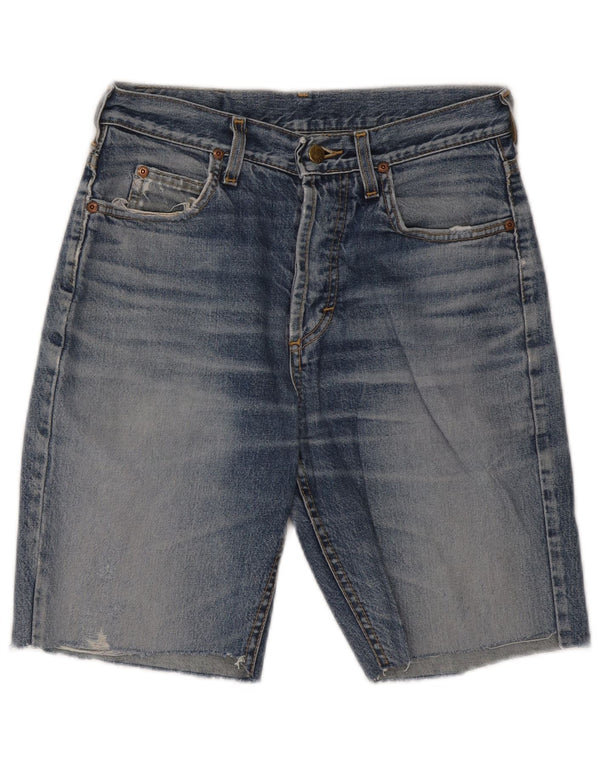 Lee Mens Chicago Distressed Denim Shorts W30 Medium Blue Cotton