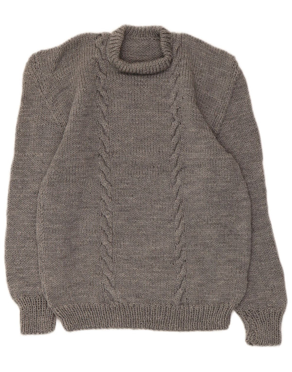 Vintage Womens Crew Neck Jumper Sweater UK 10 Small Grey