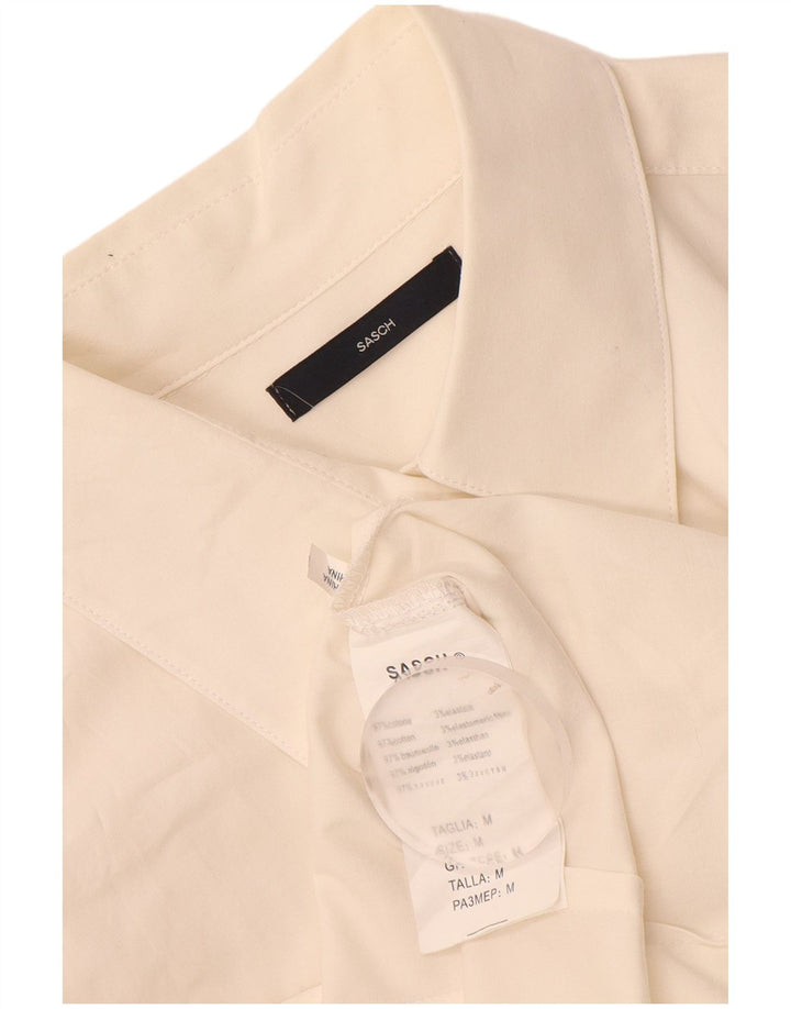 Sasch Womens Shirt UK 12 Medium White Cotton