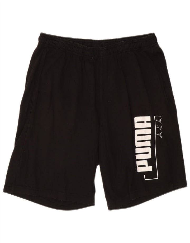 PUMA Mens Graphic Sport Shorts Large  Black Cotton