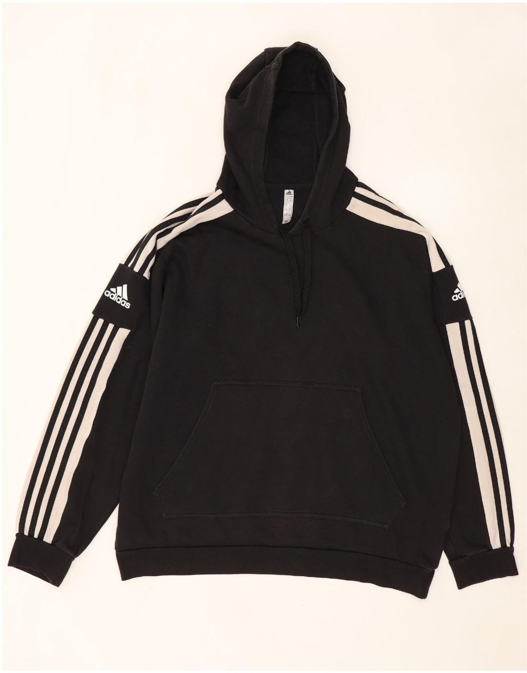 ADIDAS Mens Hoodie Jumper XL Black Colourblock Cotton
