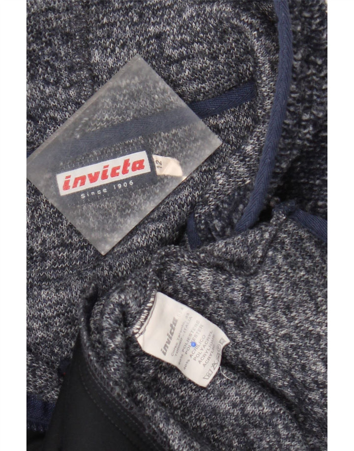 Invicta Womens Zip Hoodie Sweater UK 12 Medium Navy Blue Flecked Polyester