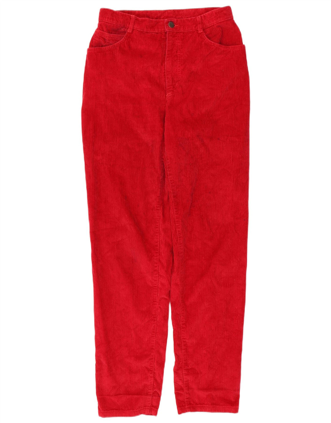 BENETTON Womens Tapered Corduroy Trousers W29 L32 Red Cotton