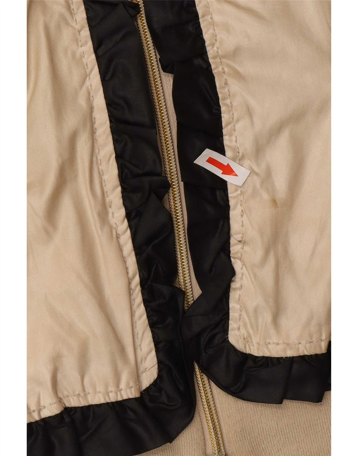 Moschino Womens Bomber Jacket UK 14 Large Gold Colourblock Polyester