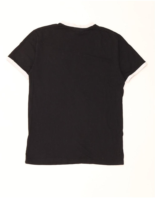 Ellesse Mens T-Shirt Top Medium Black Cotton