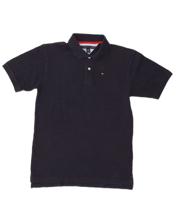 TOMMY HILFIGER Boys Polo Shirt 15-16 Years XL Navy Blue Cotton