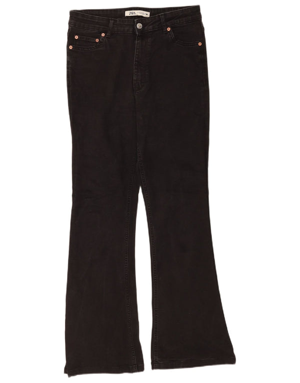 Zara Womens Flared Jeans EU 40 Medium W30 L30 Black Cotton
