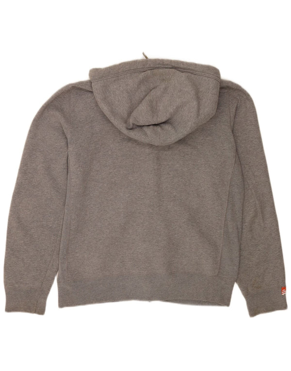 Superdry Mens Graphic Zip Hoodie Sweater Large Grey Flecked Cotton
