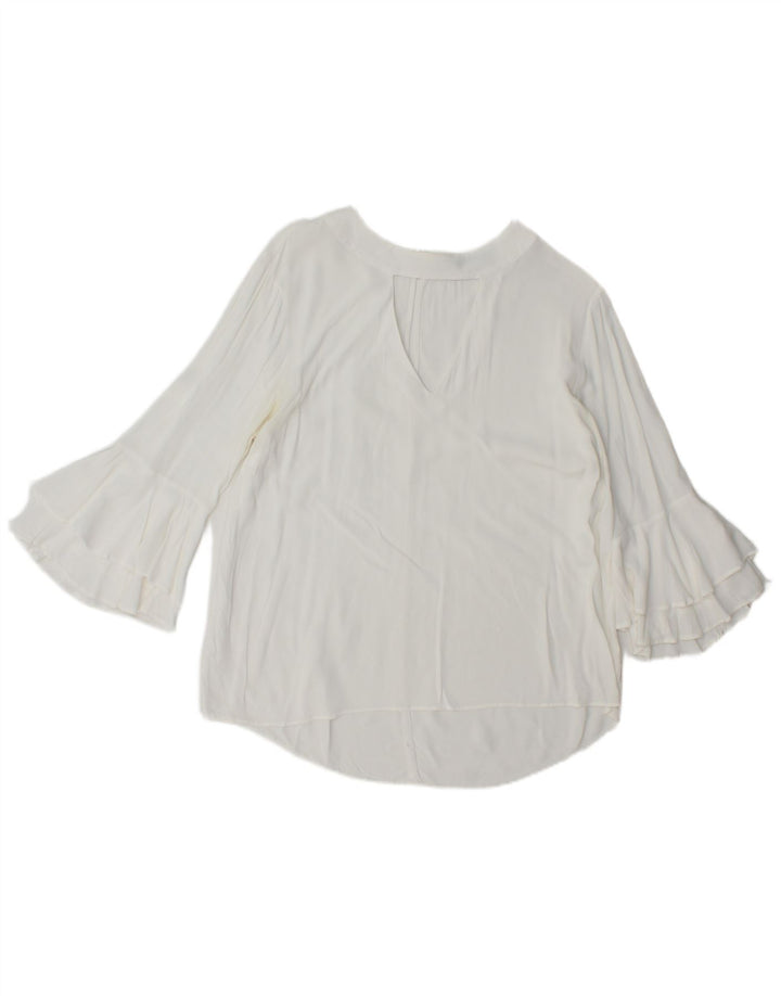 Zara Womens 3/4 Sleeve Blouse Top UK 16 Large White