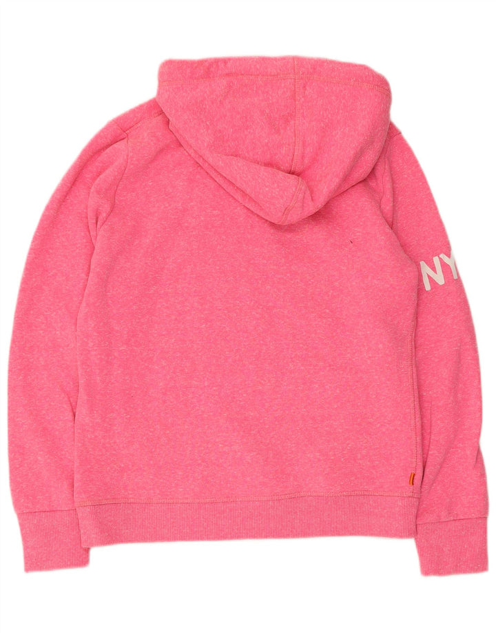 Superdry Womens Graphic Hoodie Jumper UK 14 Medium Pink Polyester