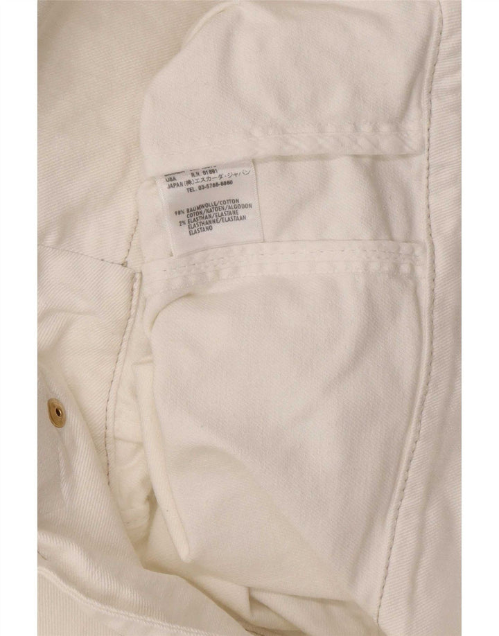 Escada Womens Denim Biker Jacket EU 38 Medium White Cotton